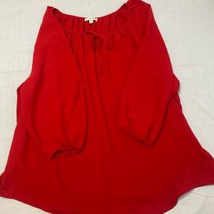 Como Blu Womens red 3/4 sleeve peasant top sz 3x